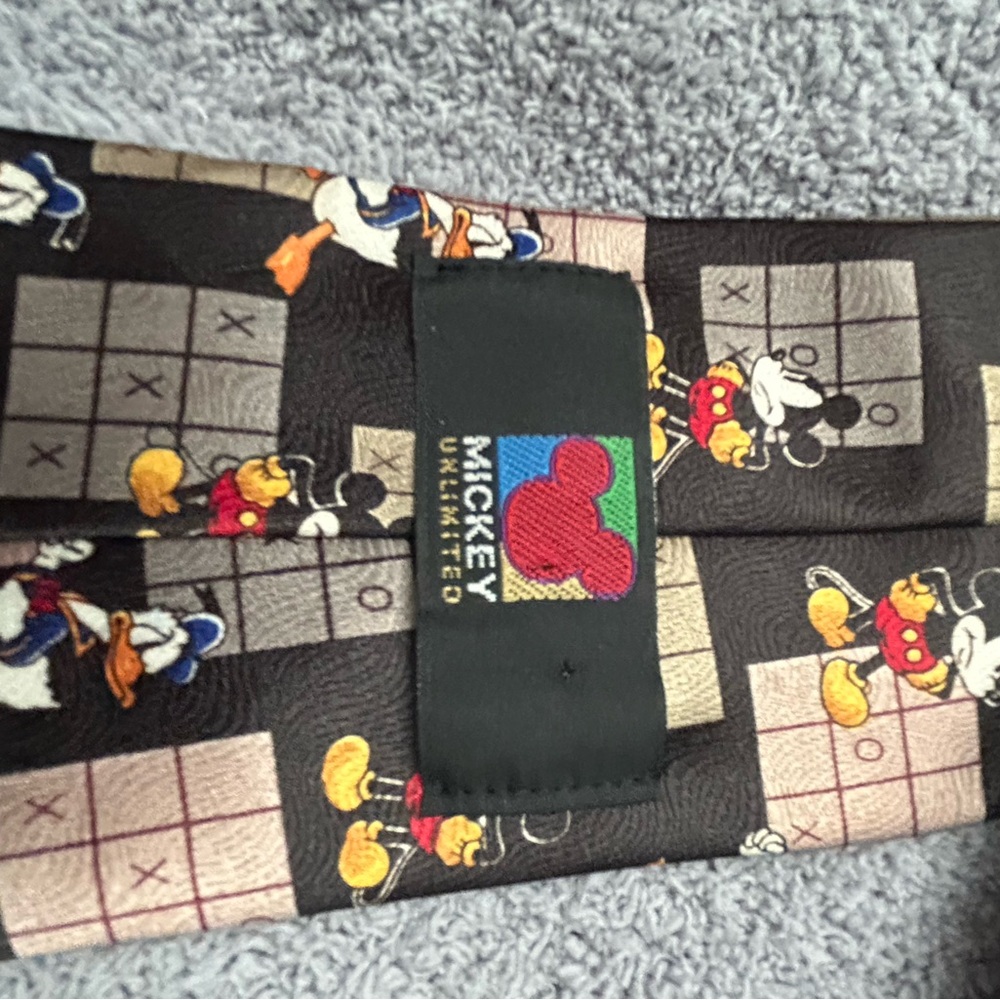 Disney Mickey and Donald Black Tie